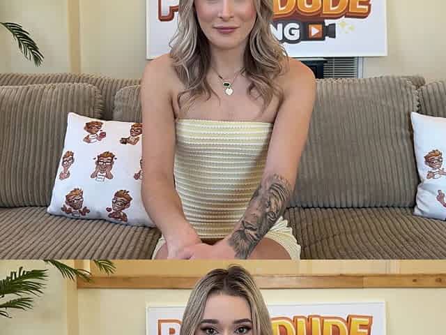 Thea Summers Strokes My Big Dick With Her Hands Then Switches to a Foot Fuck on My Couch