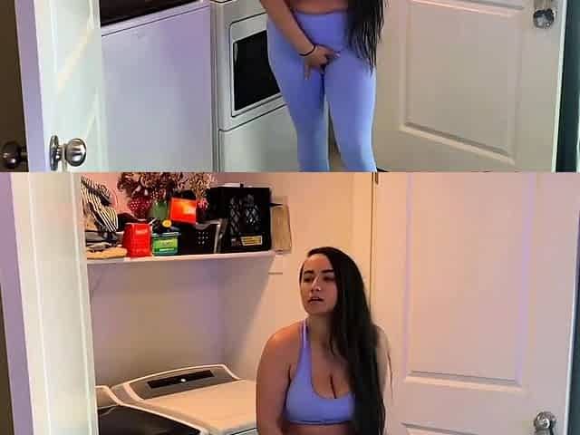 Big-Tit MILF Fucks Washing Machine
