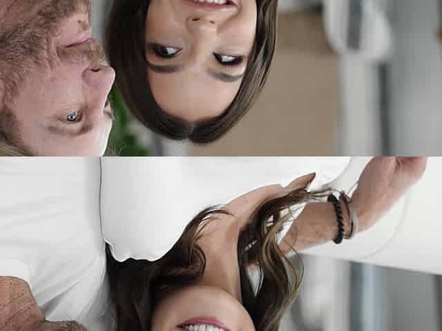 Brunette with big natural tits fucked roughly by her boyfriend