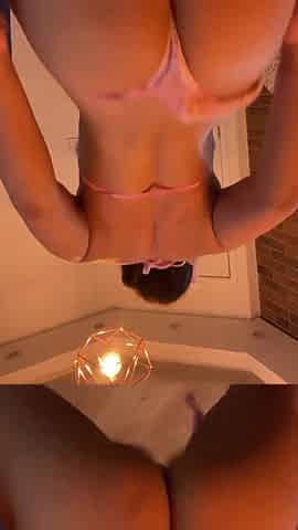 Sexually excited girlfriend showing off her butt whilst dancing funk