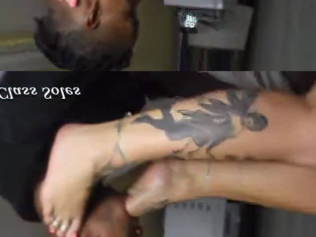 Black Lengthy Toenail Foot Worship