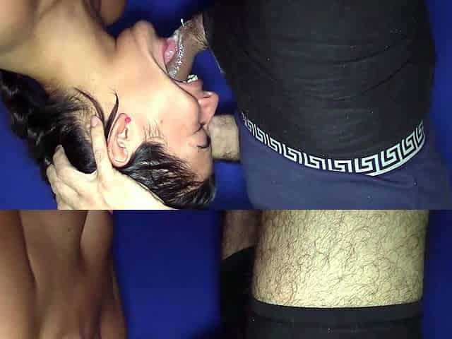hardcore amateur blowjob and cumshot on her face