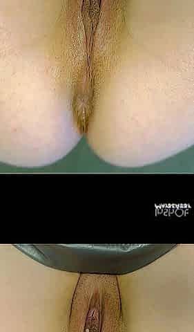 Close-up banging a taut creamy vagina with a thick dong