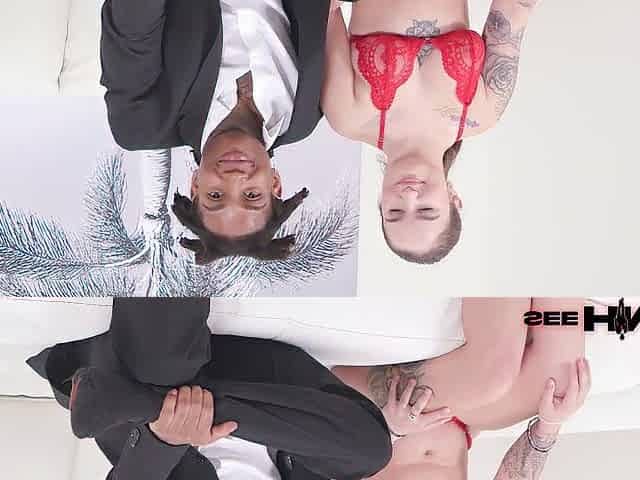 Bunny Fae Lubes Chick Dong Up For A Sloppy Interracial Rimjob!