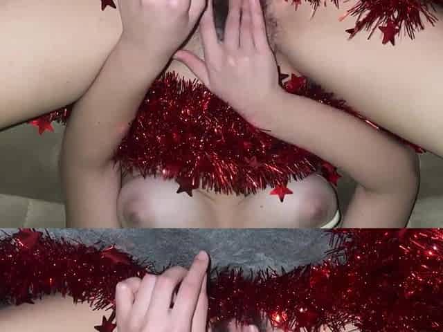 Hirsute beauty begins her day by masturbating her vagina