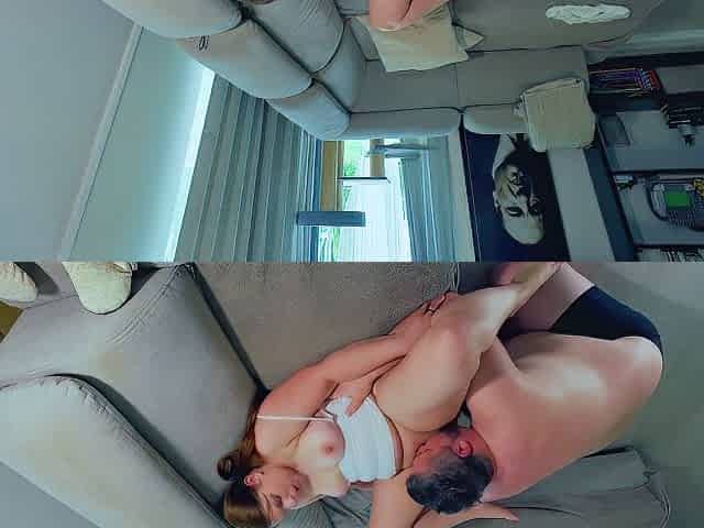 Amateur Wife Fucked Hard On The Sofa Swallows Hot Load
