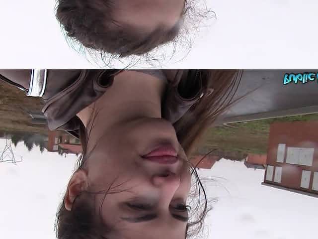 Wild outdoor fucking with moaning Russian teen Cassie Fire