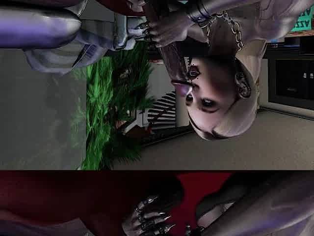 Second Life Ebony guy screws white woman vampire