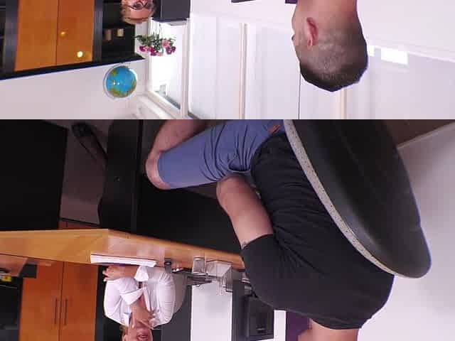 A voluptuous German MILF named Krizzi is pleasured in her office by a