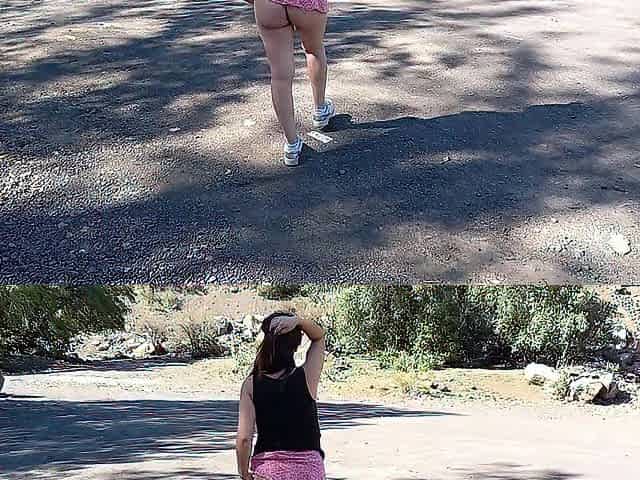 PUBLIC walking semi bare in the park