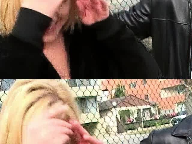 Big tit blonde gives blowjob to big cock