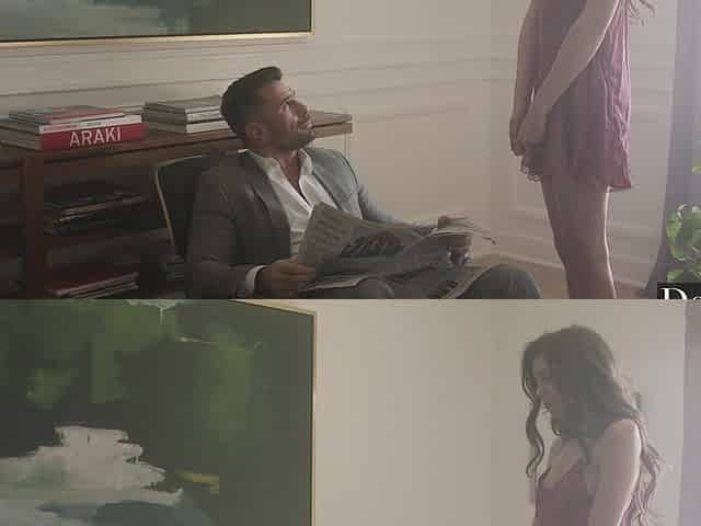 Manuel Ferrara and Elena Koshka in sensual, clothed sex action