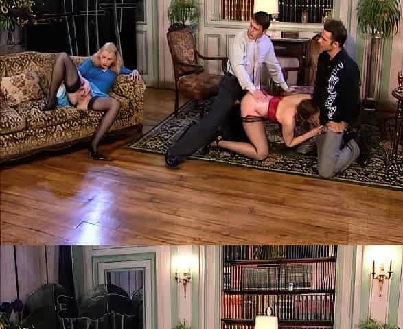 Naughty amateur German Milf group sex action