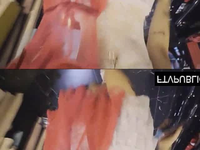 Public mall changing room risky masturbation