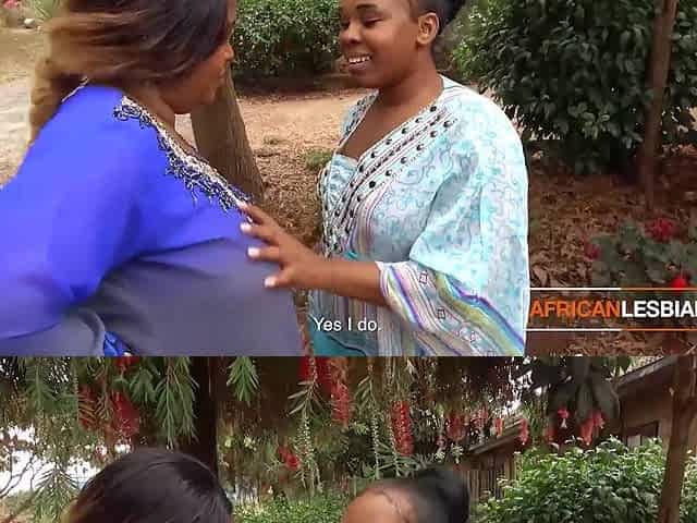 African MILF Lesbians Make Out In Public During House Party