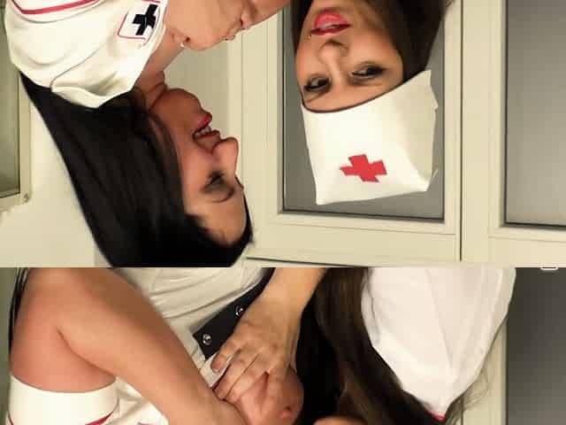 Horny nurses gangbanged