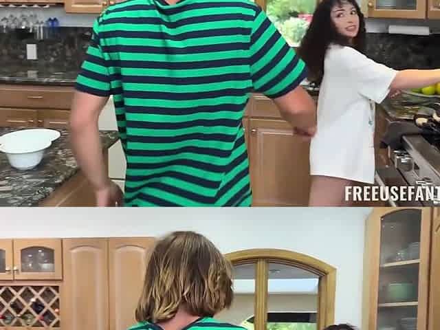 Sextoy Gets Spitroasted While Cleaning With Freeuse Fantasy And Pixie Smalls