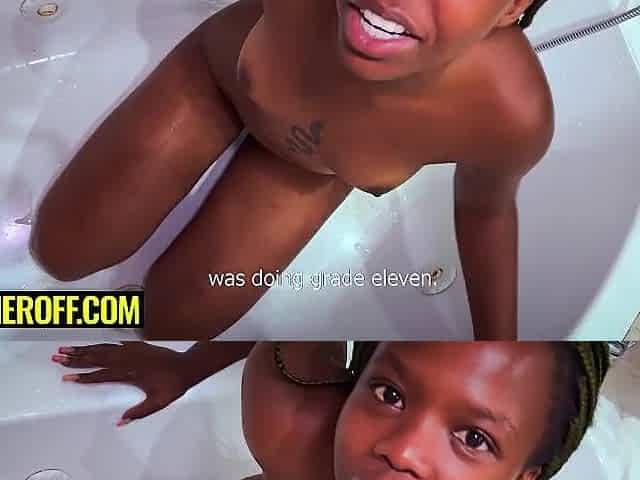 Small 18yo Black Wench Gets Wet In Void urine After Coarse Mouth Screw By Large White Weenie