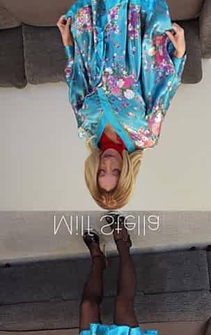 Blue Robe with Black Heels