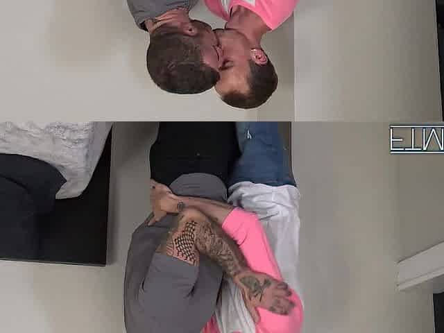 FTM Males - Tattooed couple intensely bang undressed and cum hard