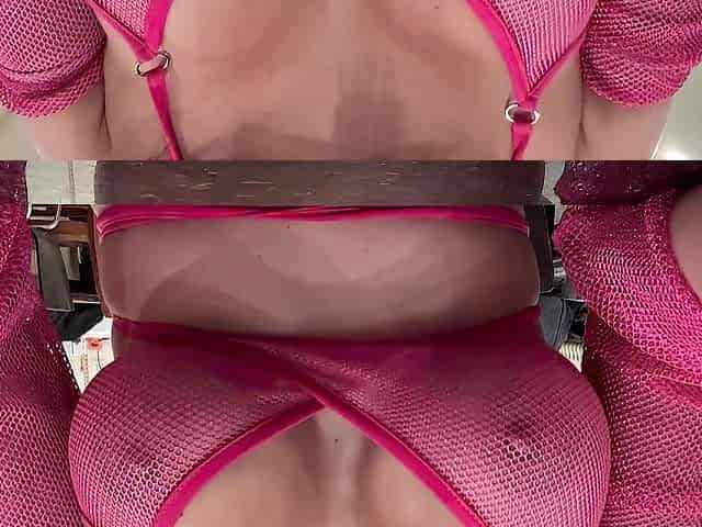 European Stepmom Artemisia Love showing her soaked natural breasts