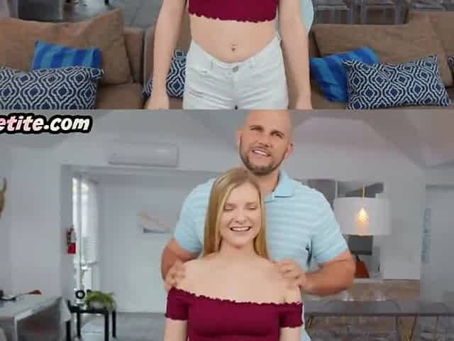 21yo Petite Babe Enjoys Cockriding Dilf
