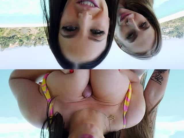 Nasty brunette pornstar with big boobs