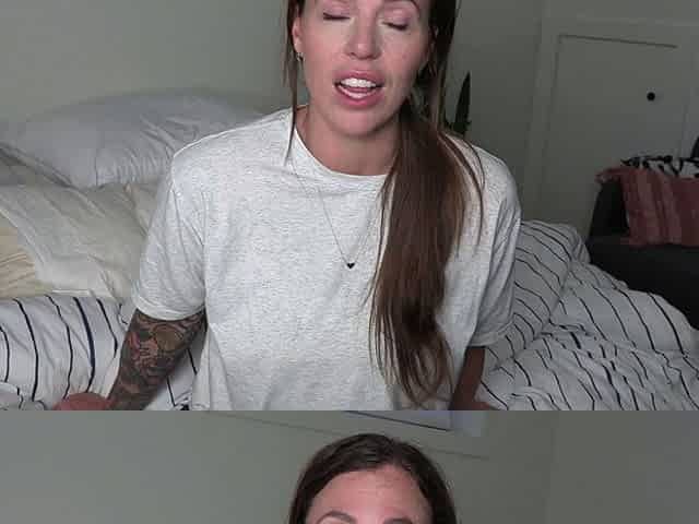 Small tit brunette amateur tugs on a big willie