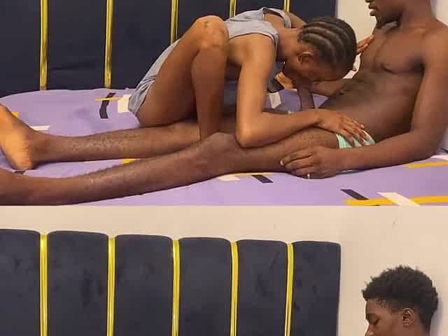 Hot slender honey rides giant ebony knob