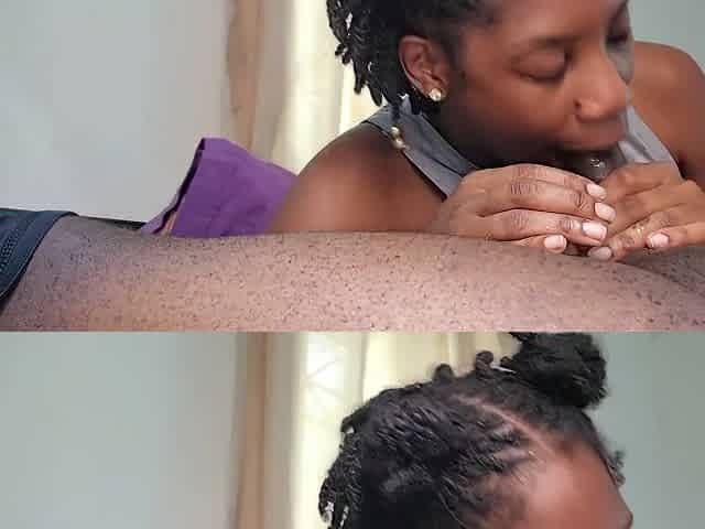 Ebony Teen 18+ Sucks Soft Black Cock & Licks Balls - Amateur Solo