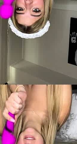 Sexy amateur blonde fingers and toys her wet pussy