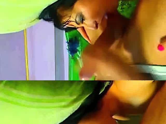 Webcam girl sucks balls, gets a facial and cum in mouth.