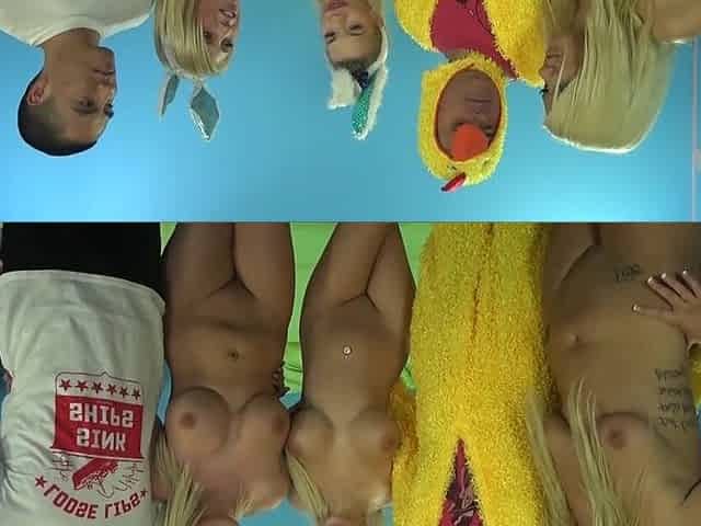 Bibi Noel, Heidi Hollywood and Laela Pryce bang a fan