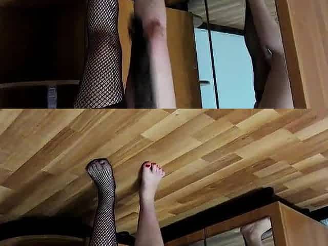 Brunette hair masturbates to climax. Homemade.