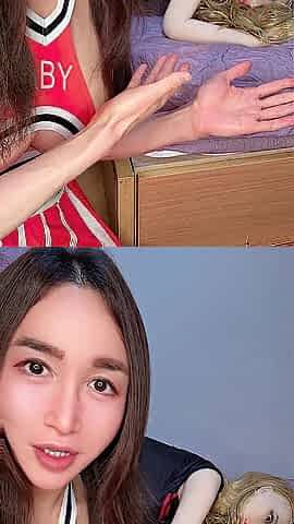 TS Cheerleader Tops Love Doll - Standing Doggy Tease