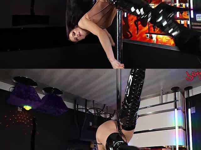 POLE VIXENS -Lexy Blaze Keeps Her Haunch High Boots On After Hopping On Client, Dripping Schlong