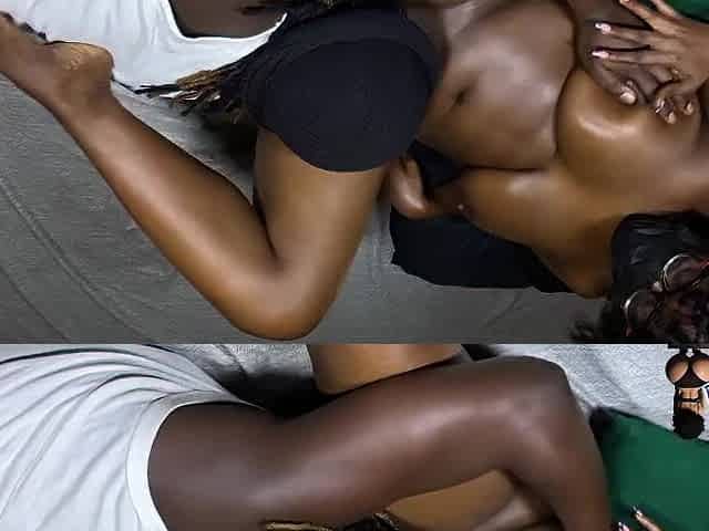 Large booty black secretary bangs colleague after work