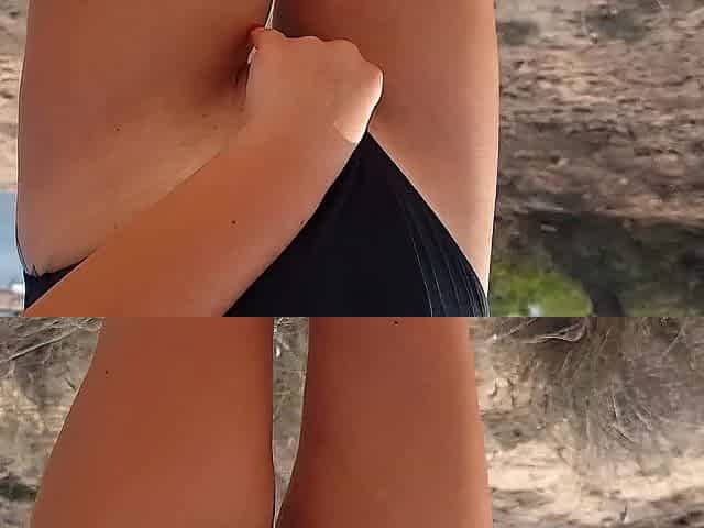 Outdoors Ibitza tour Sexy exposed on public