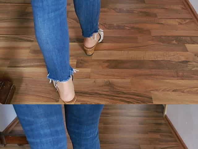 Wooden Sandals on Wood - Intense Clicking, Asmr Steps in Jeans