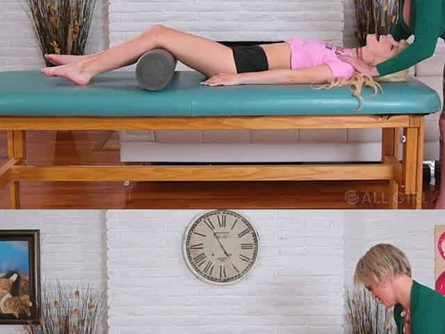 All Girl Massage - Stepmom Teaches Stepdaughter How to Use a Bolster with Hot Pussy Licking Lesson
