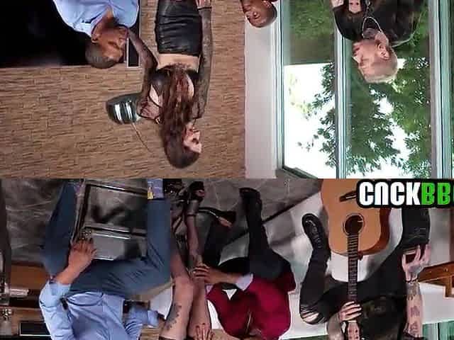 Punk star sharing wife's booty with two BBCs