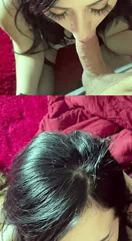 An amateur MILF blowjob followed by hot fucking