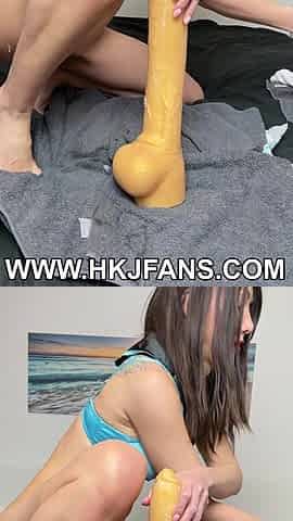Big Video: Hotkinkyjo in Blue Outfit Belly Bulge, Big Dildo From Mrhnakey Deep Anal, Gape, Fisting & Prolapse