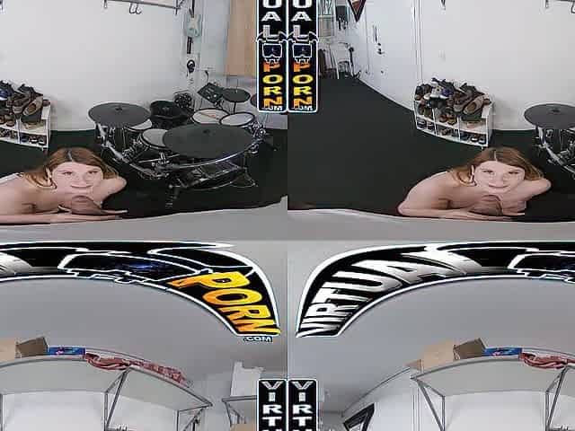 VIRTUAL PORN - Bess Breast Learns How To Play Drums & Playing With A Jock At the Same Time