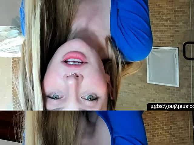 Adorable blonde teen slut with big boobs flashing in public