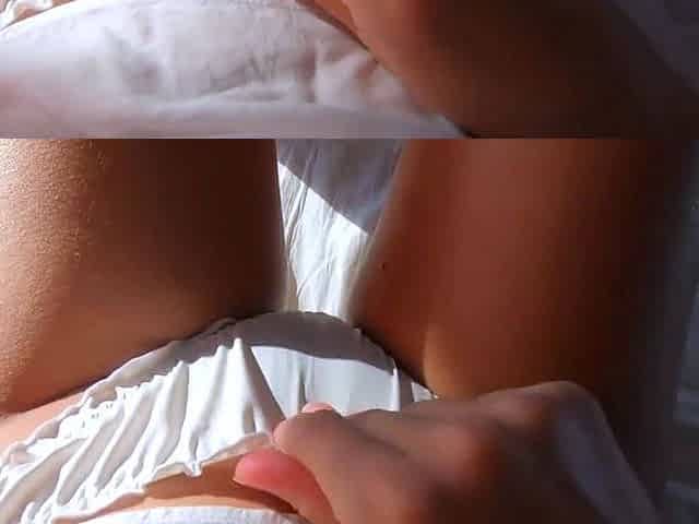 Wet Panties Pulled Aside - Morning Cum Amateur Solo