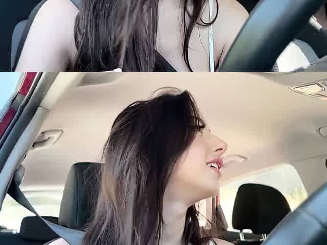 A Young French Girl Masturbates In The Car