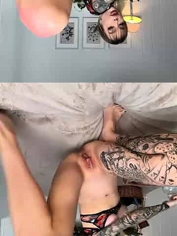 Hot babe Sophie Paris having horny solo toy masturbation