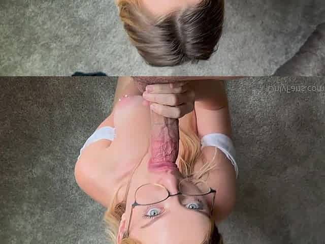 Blonde hot babe POV porn