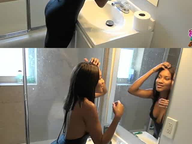 Ebony GF - Black teen likes knob